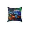 Glowing Turtle Spun Polyester Square Pillow - Image 2