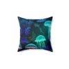 Glowing Enchanted Undersea Jelly Fish Square Pillow - Image 2