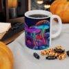 Neon Mushrooms Coffee Tea Ceramic Mug 11oz - Image 2