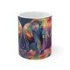 Multicolor Elephants Coffee Tea Ceramic Mug 11oz - Image 3