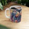 Multicolor Elephants Coffee Tea Ceramic Mug 11oz - Image 4