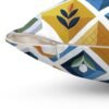 Multicolor Shapes and Leaves Cushion Square Pillow - Image 3