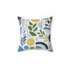 Natural Multicolor Boho Shapes and Plant Leaves Square Cushion Pillow - Image 2