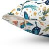 Multicolor Butterflies and Wild Flowers Square Cushion Pillow - Image 3