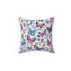 Butterflies and Wild Flowers Square Cushion Pillow - Image 2