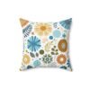 Multicolor Wildflowers and Sun Square Cushion Pillow - Image 4