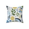 Natural Multicolor Boho Shapes and Plant Leaves Square Cushion Pillow - Image 4