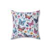 Butterflies and Wild Flowers Square Cushion Pillow - Image 4