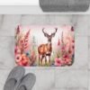 Deer in a Field of Flowers Bath Mat - Image 2