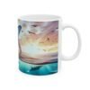 Sunrise Morning Whale in the Ocean Ceramic Mug 11oz - Image 4