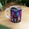 Enchanted Wild Cat in the Forrest Coffee Ceramic Mug 11oz - Image 2