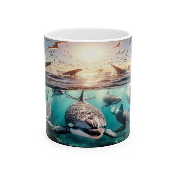 Whales in the Ocean Ceramic Coffee Mug 11oz