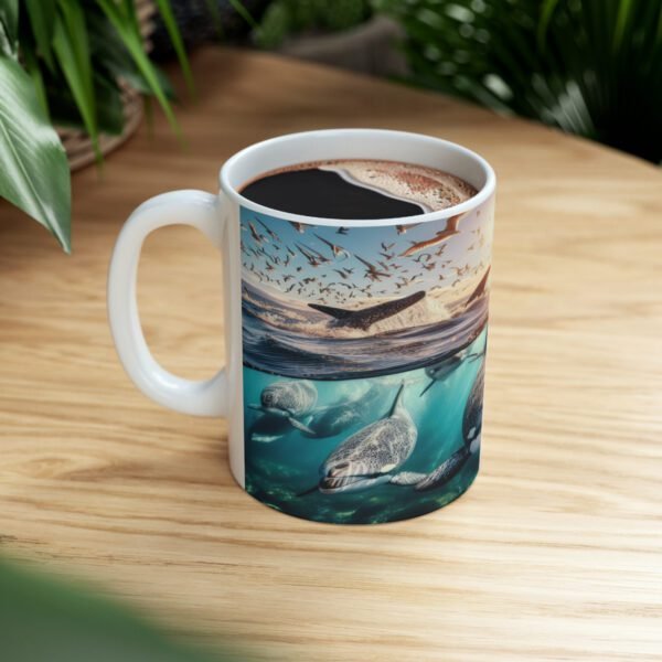 Whales in the Ocean Ceramic Coffee Mug 11oz - Image 2