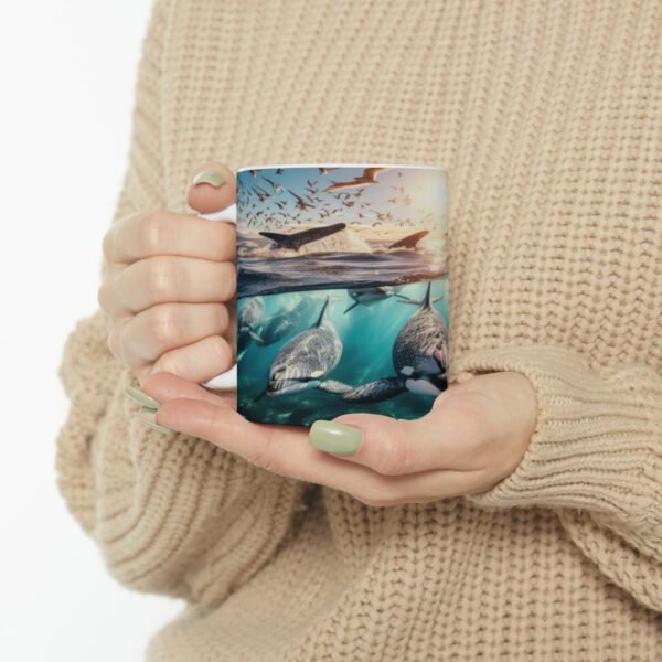 Whales in the Ocean Ceramic Coffee Mug 11oz - Image 5