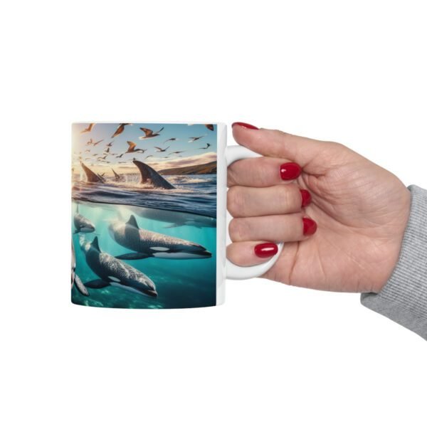Whales in the Ocean Ceramic Coffee Mug 11oz - Image 6