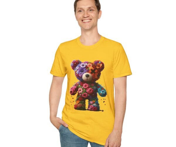 Alternative view of Flowers Design X Teddy Bear Unisex Funny Graphic Tee Shirt