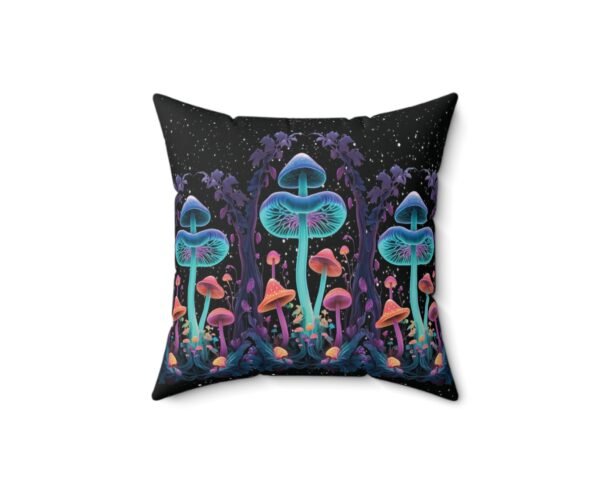 Neon Mushroom Square Cushion Pillow