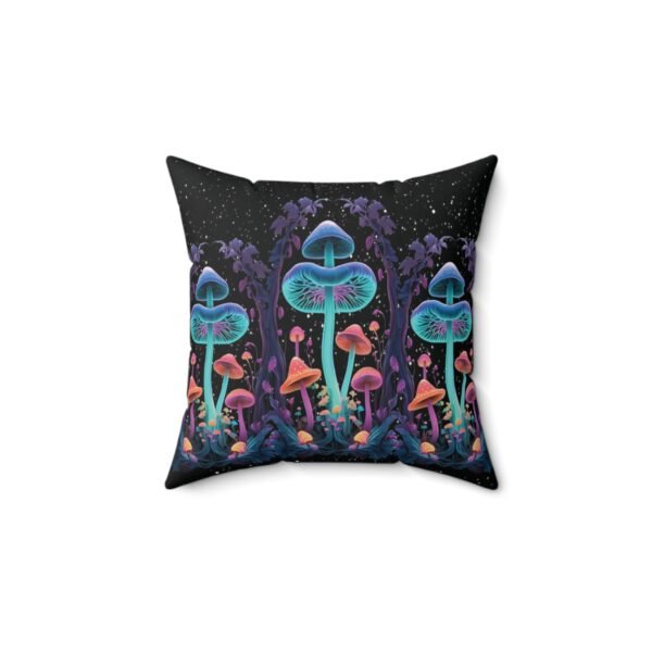 Neon Mushroom Square Cushion Pillow