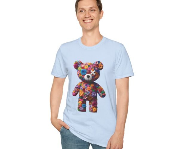 Alternative view of Flowers Design X Teddy Bear Unisex Funny Graphic Tee Shirt