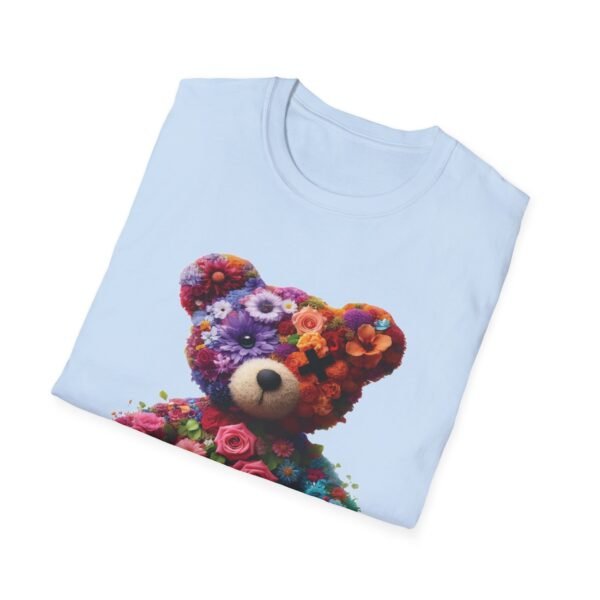 Flowers Design X Teddy Bear Unisex Funny Graphic Tee Shirt - Image 6