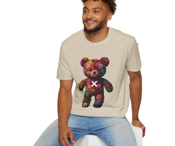 Alternative view of Flowers Design X Teddy Bear Unisex Funny Graphic Tee Shirt