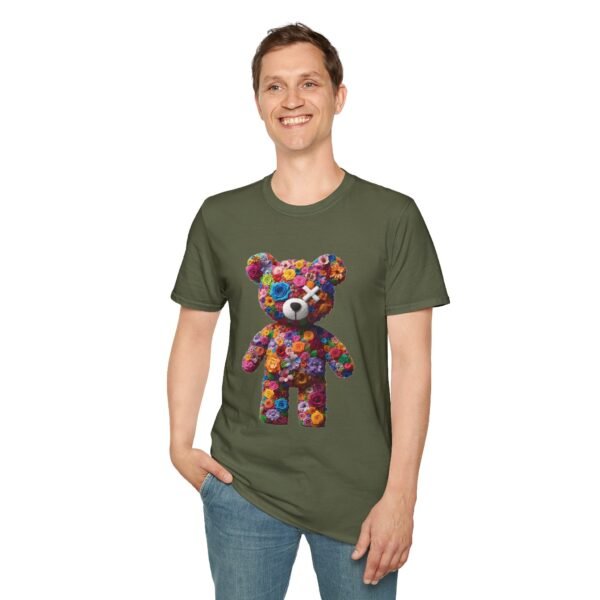 Flowers Design X Teddy Bear Unisex Funny Graphic Tee Shirt - Image 5