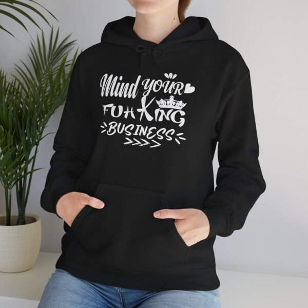 Mind Your Fuh King Business Unisex Heavy Blend™ Hooded Sweatshirt - Image 5