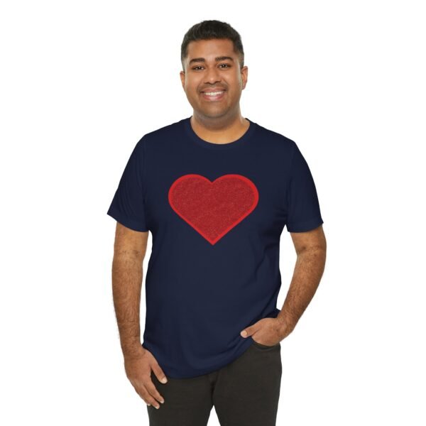 Red Glitter Heart Design Unisex Tee Shirt - Image 9