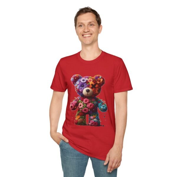 Flowers Design X Teddy Bear Unisex Funny Graphic Tee Shirt - Image 4
