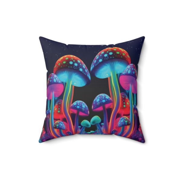 Neon Mushroom Square Cushion Pillow - Image 3