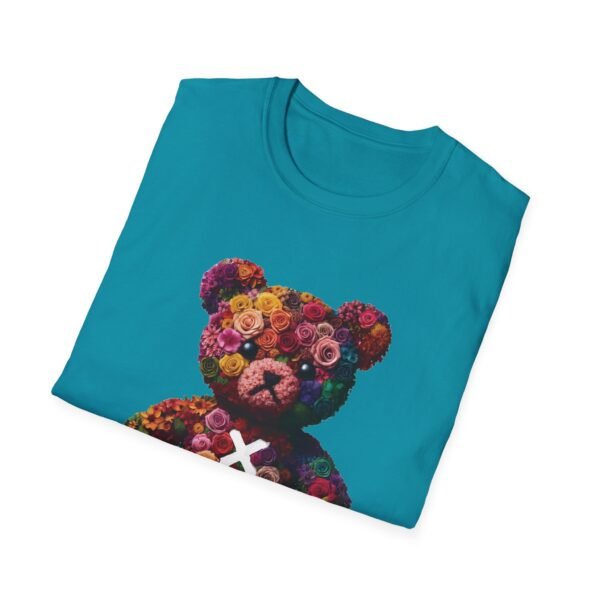 Flowers Design X Teddy Bear Unisex Funny Graphic Tee Shirt - Image 8