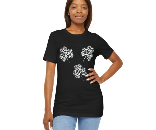Alternative view of Black and White Three Leaves Clover Design Tee Shirt