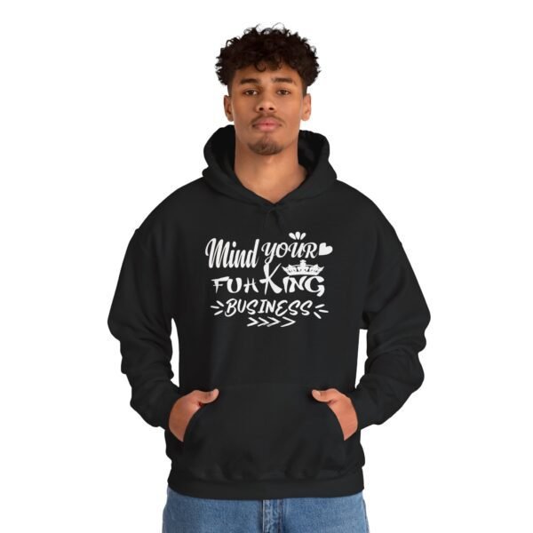 Mind Your Fuh King Business Unisex Heavy Blend™ Hooded Sweatshirt - Image 4