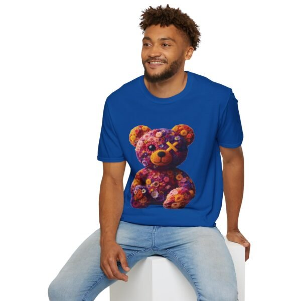 Multicolor Flowers Teddy Bear Unisex Funny Graphic Tee Shirt - Image 4