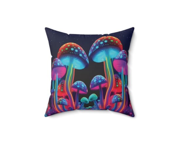 Neon Mushroom Square Cushion Pillow
