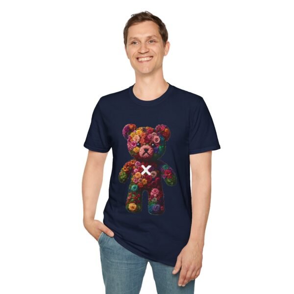 Flowers Design X Teddy Bear Unisex Funny Graphic Tee Shirt - Image 6