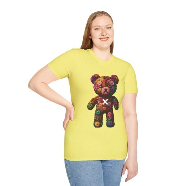 Flowers Design X Teddy Bear Unisex Funny Graphic Tee Shirt - Image 5