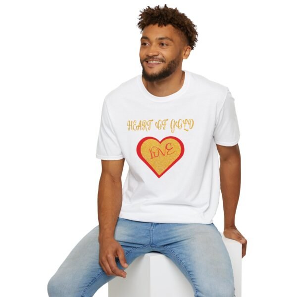 Gold Heart Unisex T-Shirt - Image 3