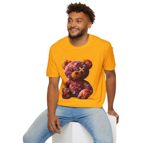 Multicolor Flowers Teddy Bear Unisex Funny Graphic Tee Shirt - Image 5