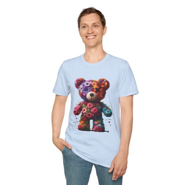 Flowers Design X Teddy Bear Unisex Funny Graphic Tee Shirt - Image 7