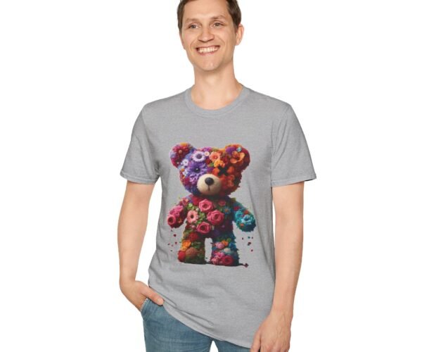 Flowers Design X Teddy Bear Unisex Funny Graphic Tee Shirt