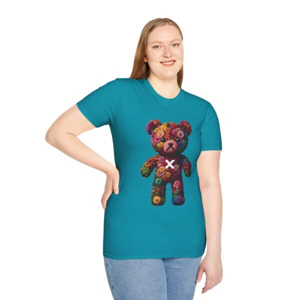 Flowers Design X Teddy Bear Unisex Funny Graphic Tee Shirt - Image 7
