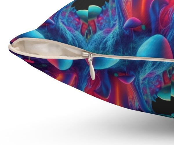 Alternative view of Neon Mushroom Square Cushion Pillow