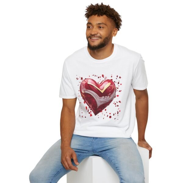 3D Heart Unisex Softstyle T-Shirt - Image 2