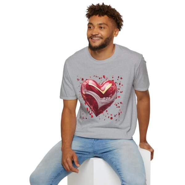 3D Heart Unisex Softstyle T-Shirt - Image 4