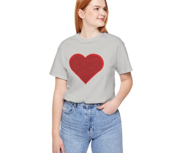 Alternative view of Red Glitter Heart Unisex Jersey Short Sleeve Tee Shirt