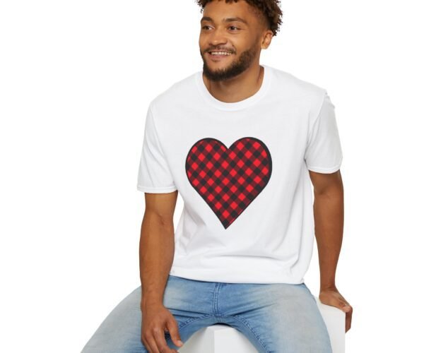Alternative view of Plaid Heart Unisex Soft style T-Shirt