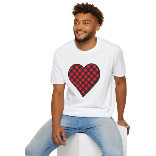 Plaid Heart Unisex Soft style T-Shirt - Image 2