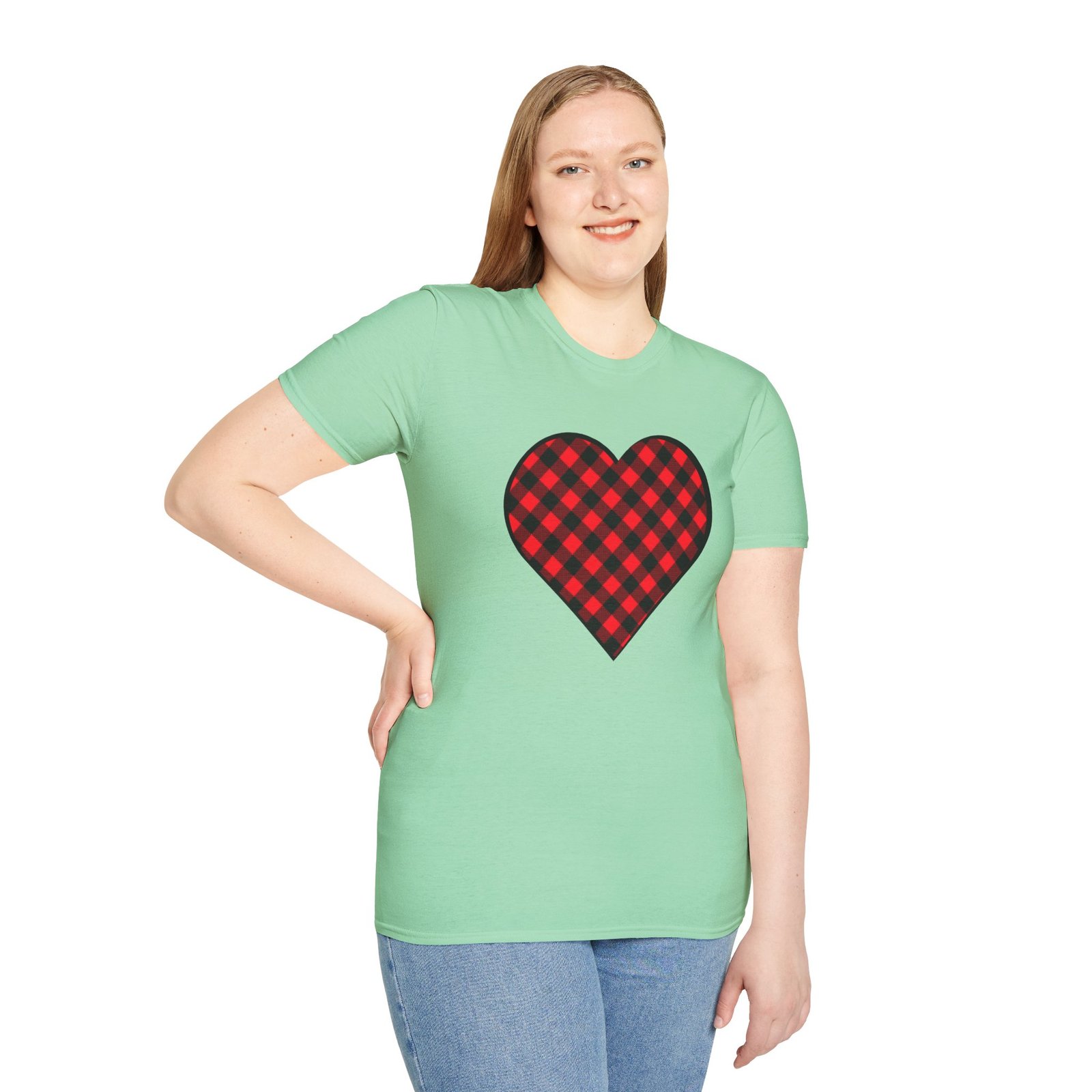 Plaid Heart Unisex Soft style T-Shirt