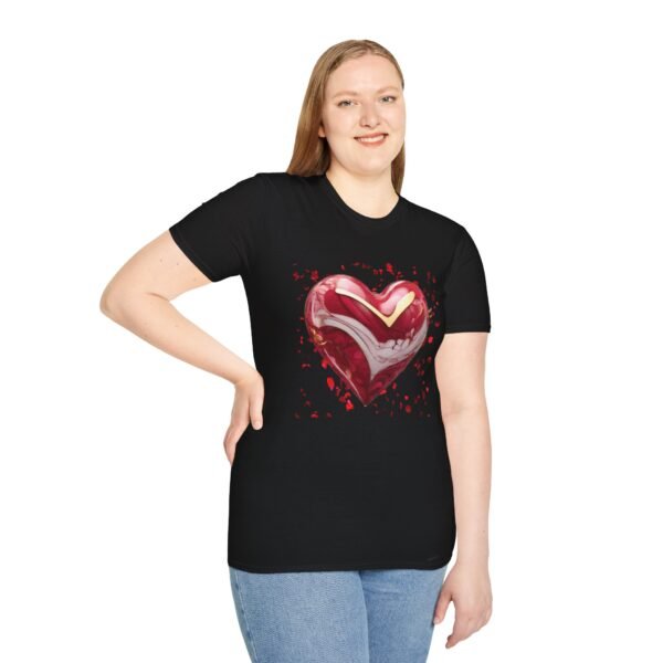 3D Heart Unisex Softstyle T-Shirt - Image 3